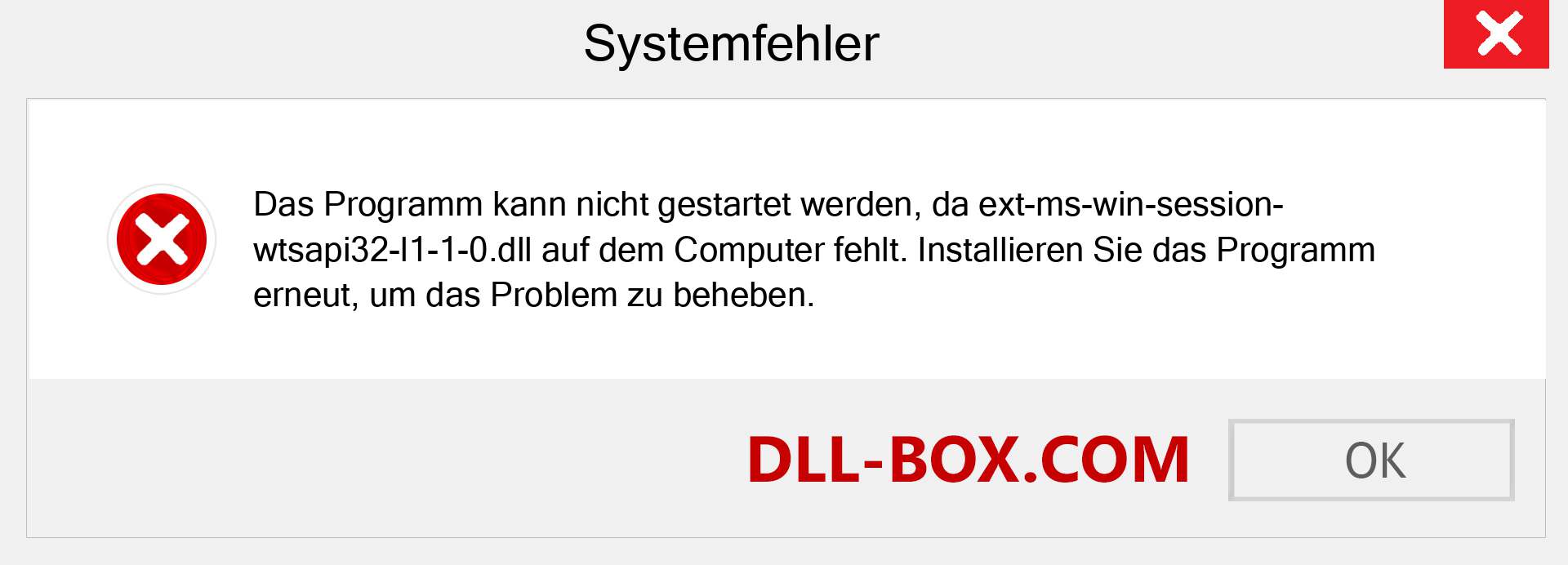 ext-ms-win-session-wtsapi32-l1-1-0.dll-Datei fehlt?. Download für Windows 7, 8, 10 - Fix ext-ms-win-session-wtsapi32-l1-1-0 dll Missing Error unter Windows, Fotos, Bildern