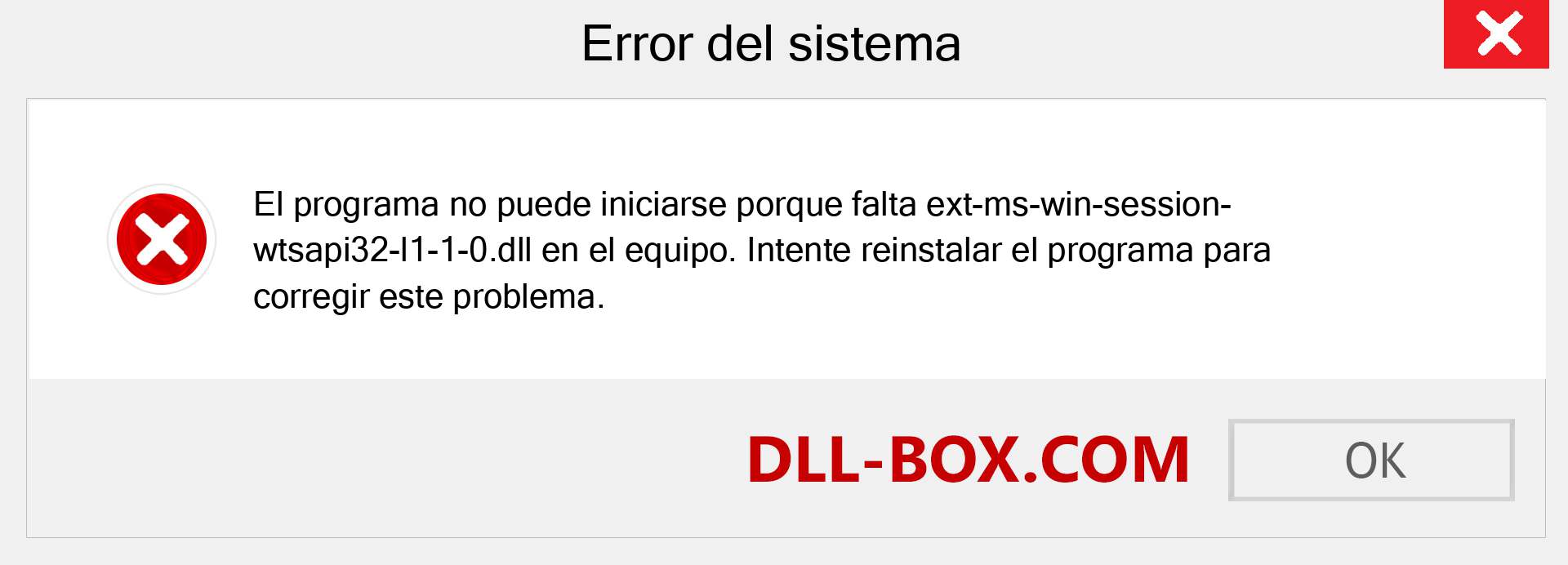 ¿Falta el archivo ext-ms-win-session-wtsapi32-l1-1-0.dll ?. Descargar para Windows 7, 8, 10 - Corregir ext-ms-win-session-wtsapi32-l1-1-0 dll Missing Error en Windows, fotos, imágenes